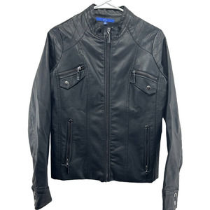 EUC Apt 9 Faux Leather Moto Black Jacket Women's XS